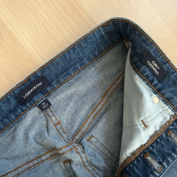 J.Crew Curvy Toothpick Jeans Raw Hem 26 X 27” - Picture 3 of 4